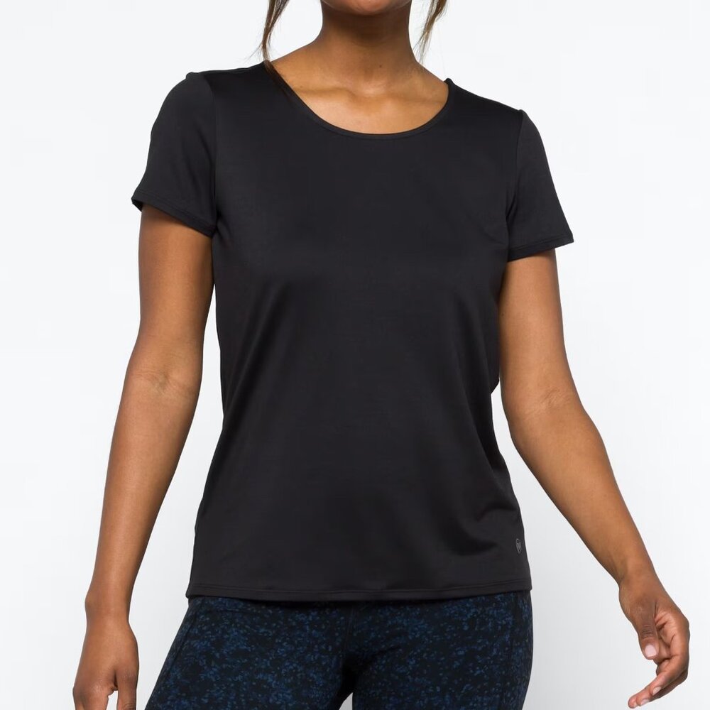 We Wander WeFlex Audrina Cross Back Performance T-Shirt – Size L, Black - Picture 3 of 8
